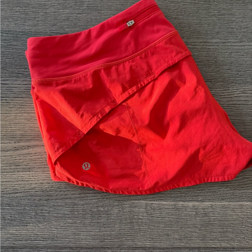Lululemon 2.5” Speed Up Low Rise Lined Shorts Dark Vibrant Orange